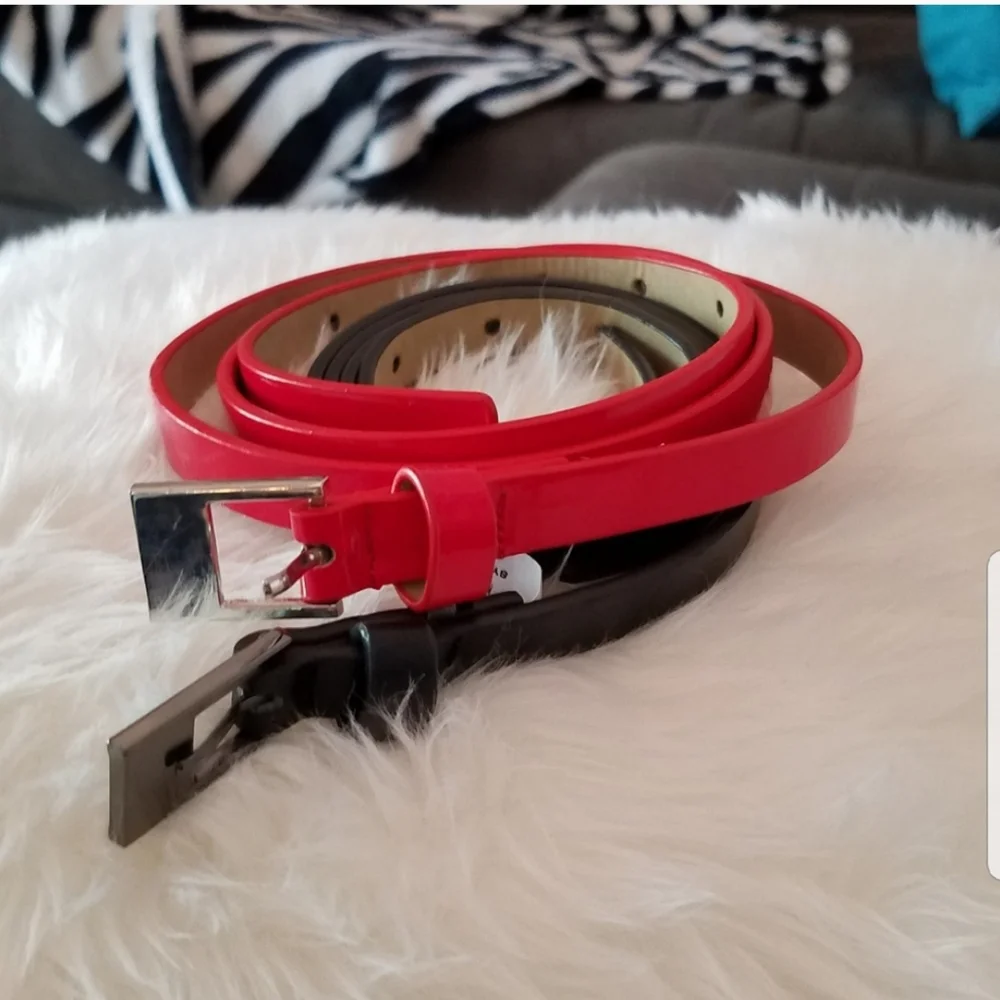 Nine West Black Slim Belt NEW